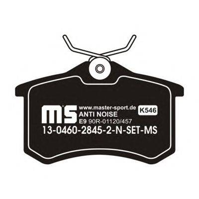 Комплект тормозных колодок, дисковый тормоз MASTER-SPORT 13-0460-2845-2N-SET-MS