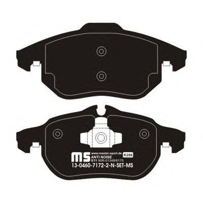 Комплект тормозных колодок, дисковый тормоз MASTER-SPORT 13-0460-7172-2-SET-MS