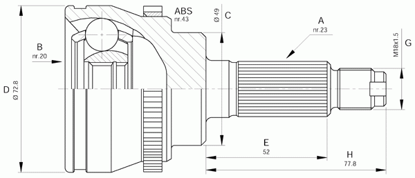 Шарнирный комплект, приводной вал OPEN PARTS CVJ5381.10