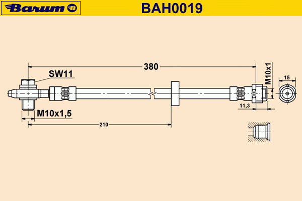 Тормозной шланг BARUM BAH0019