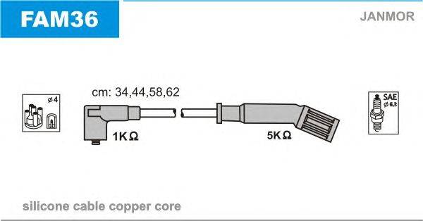 Комплект проводов зажигания JANMOR FAM36