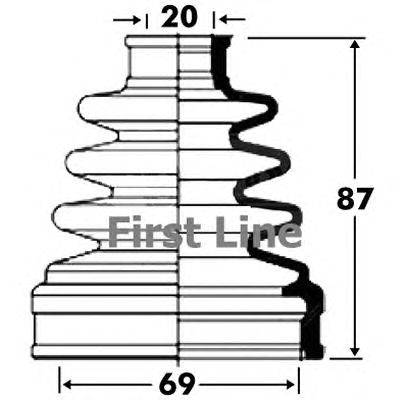Пыльник, приводной вал FIRST LINE FCB2858