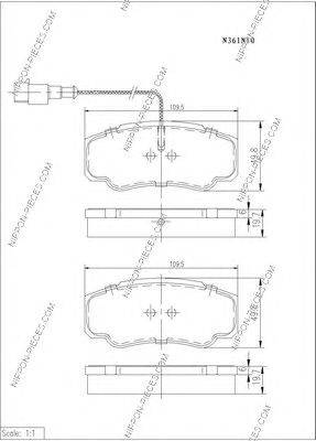 Комплект тормозных колодок, дисковый тормоз NPS 5101101