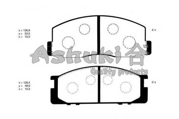Комплект тормозных колодок, дисковый тормоз ASHUKI 1080-2402