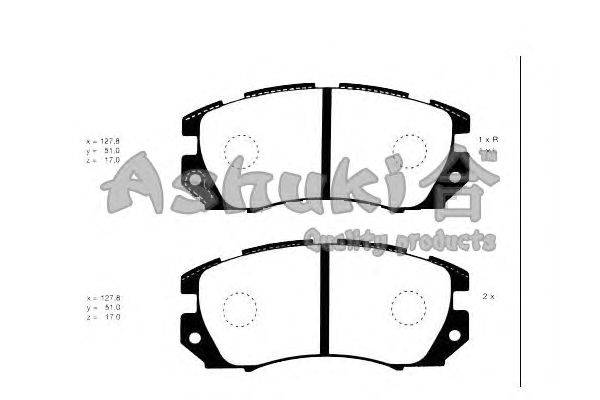 Комплект тормозных колодок, дисковый тормоз ASHUKI 1080-9007