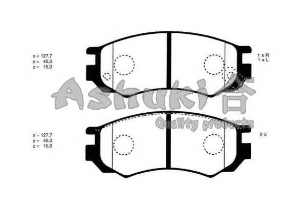 Комплект тормозных колодок, дисковый тормоз ASHUKI N009-91