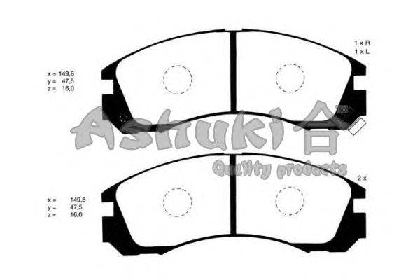 Комплект тормозных колодок, дисковый тормоз ASHUKI C003-05J
