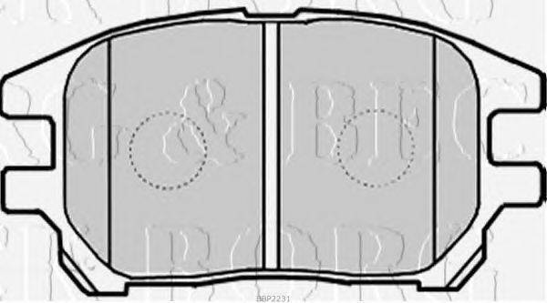 Комплект тормозных колодок, дисковый тормоз BORG & BECK BBP2231