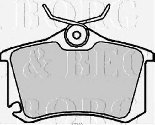 Комплект тормозных колодок, дисковый тормоз BORG & BECK BBP2251
