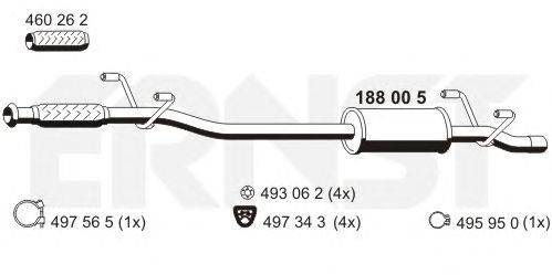 Средний глушитель выхлопных газов ERNST 188005