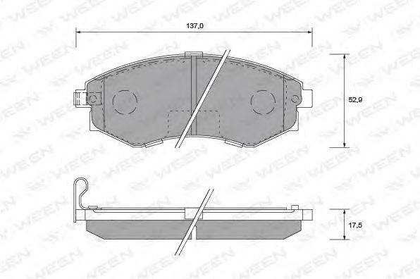 Комплект тормозных колодок, дисковый тормоз WEEN 151-1171