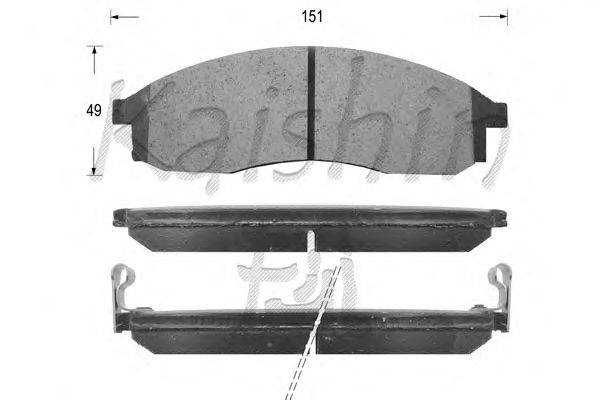 Комплект тормозных колодок, дисковый тормоз KAISHIN D1173