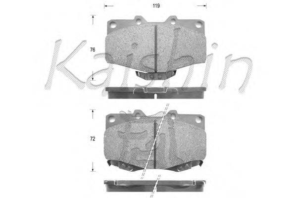 Комплект тормозных колодок, дисковый тормоз KAISHIN D2117