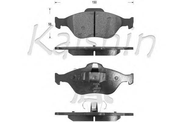 Комплект тормозных колодок, дисковый тормоз KAISHIN D3120