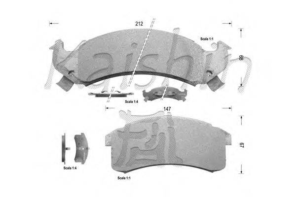 Комплект тормозных колодок, дисковый тормоз KAISHIN D9978