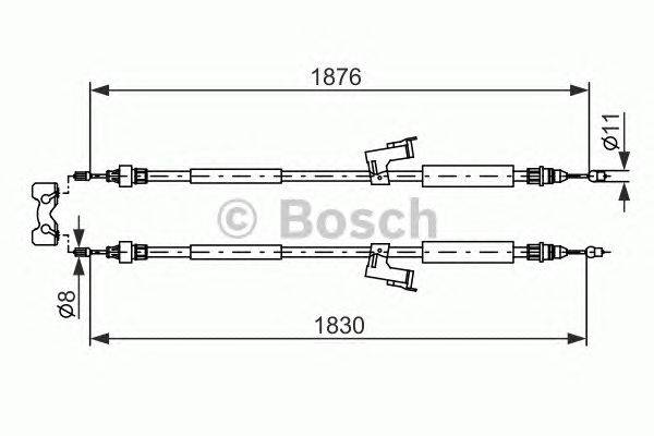 Трос, стояночная тормозная система BOSCH 1 987 477 202