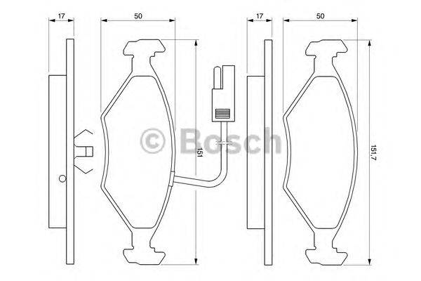 Комплект тормозных колодок, дисковый тормоз BOSCH 21195