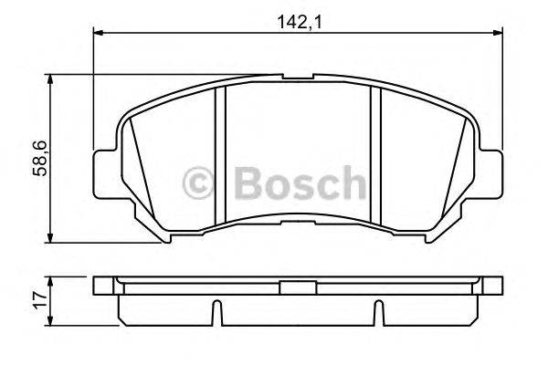 Комплект тормозных колодок, дисковый тормоз BOSCH 0 986 494 244