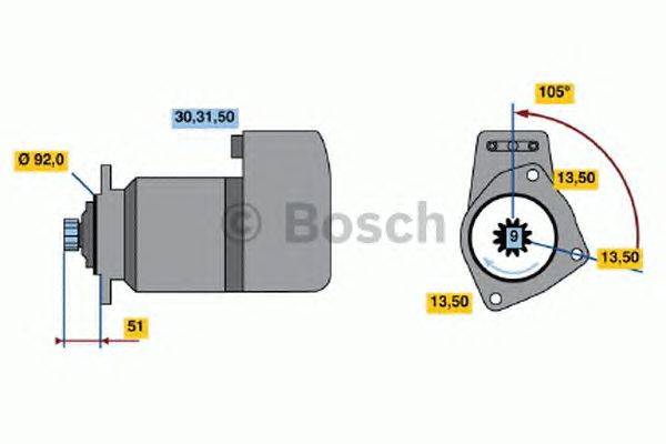 Стартер BOSCH 0 986 018 000