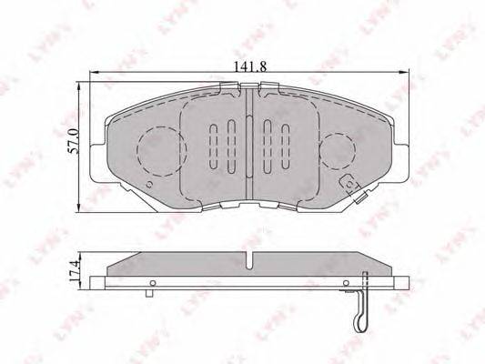 Комплект тормозных колодок, дисковый тормоз LYNXauto BD-3404