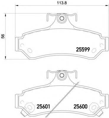 Комплект тормозных колодок, дисковый тормоз HELLA PAGID 25601
