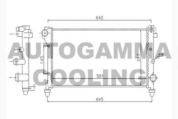 Радиатор, охлаждение двигателя AUTOGAMMA 104636