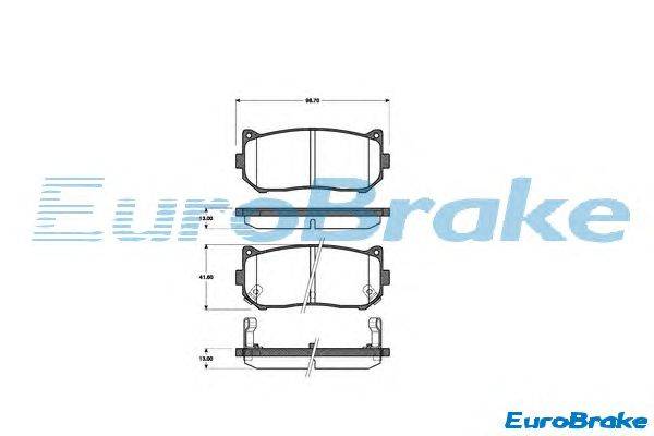Комплект тормозных колодок, дисковый тормоз EUROBRAKE 5501223503
