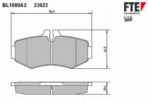 Комплект тормозных колодок, дисковый тормоз FTE 23022