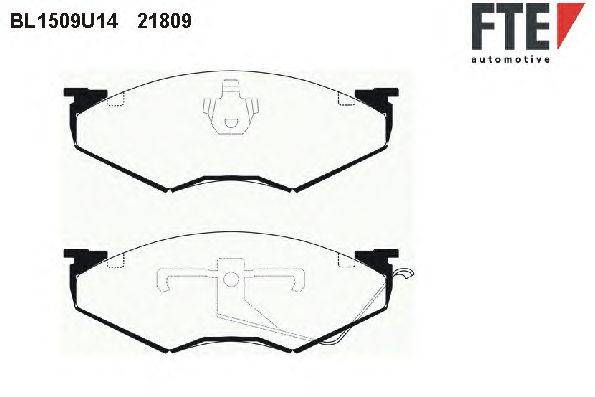 Комплект тормозных колодок, дисковый тормоз FTE BL1509U1