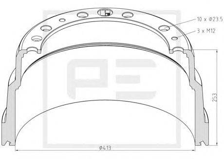 Тормозной барабан PE Automotive 126.048-00A