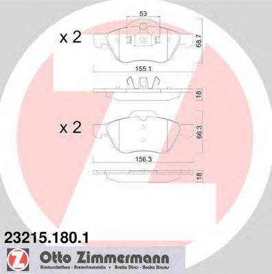 Комплект тормозных колодок, дисковый тормоз ZIMMERMANN 232151801