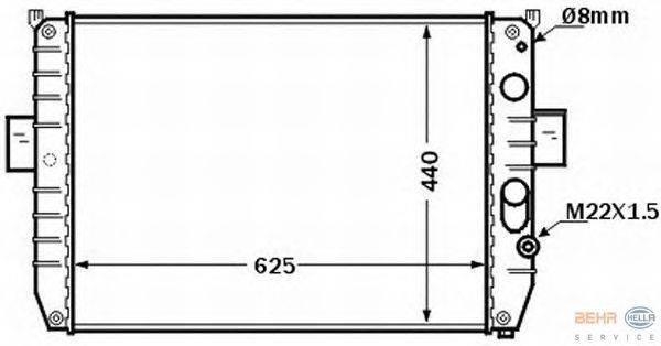 Радиатор, охлаждение двигателя HELLA 8MK 376 774-401