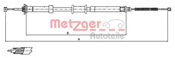 Трос, стояночная тормозная система METZGER 12.0701