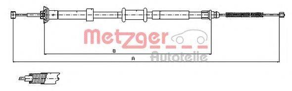 Трос, стояночная тормозная система METZGER 12.0764