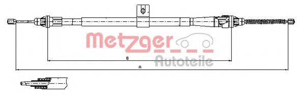 Трос, стояночная тормозная система METZGER 17.0006