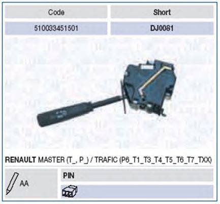 Выключатель на колонке рулевого управления MAGNETI MARELLI 510033451501