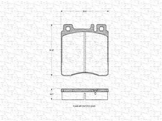 Комплект тормозных колодок, дисковый тормоз MAGNETI MARELLI 363702160572