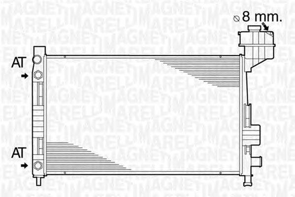 Радиатор, охлаждение двигателя MAGNETI MARELLI 350213822000