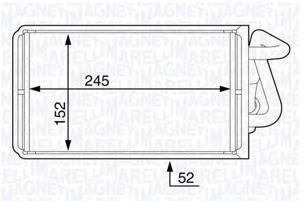 Теплообменник, отопление салона MAGNETI MARELLI 350218360000