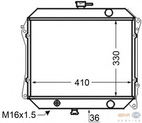 Радиатор, охлаждение двигателя BEHR HELLA SERVICE 8MK 376 705-521