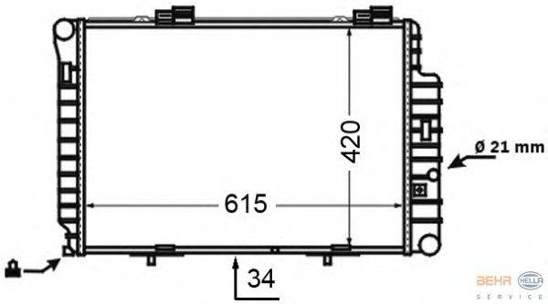 Радиатор, охлаждение двигателя BEHR HELLA SERVICE 8MK376769721