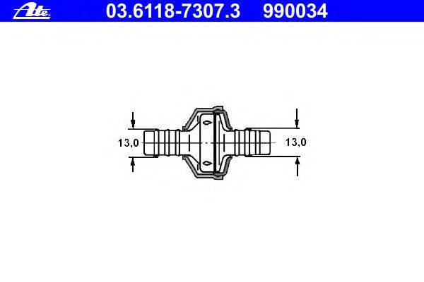 Клапан, вакуумный провод ATE 990034