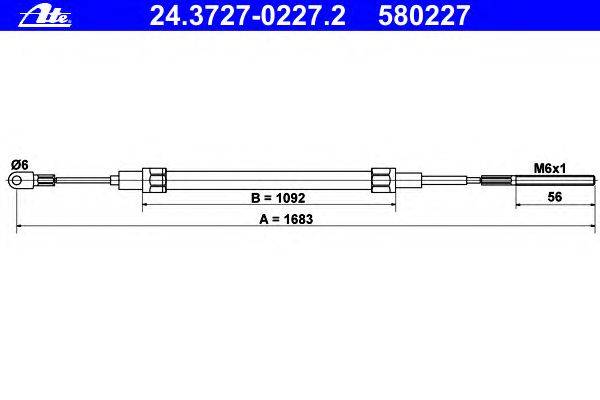 Трос, стояночная тормозная система ATE 24.3727-0227.2
