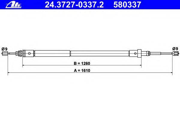 Трос, стояночная тормозная система ATE 24.3727-0337.2