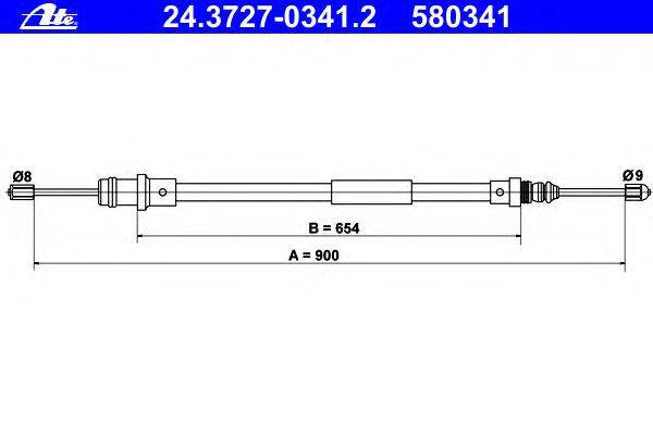 Трос, стояночная тормозная система ATE 24372703412