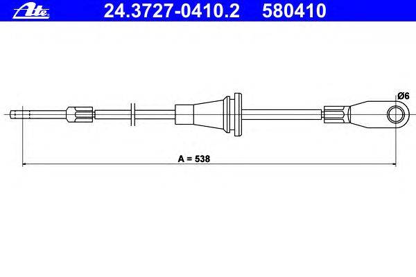 Трос, стояночная тормозная система ATE 24.3727-0410.2