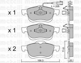 Комплект тормозных колодок, дисковый тормоз GALFER 20957