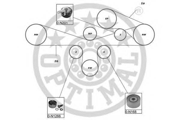 Комплект ремня ГРМ OPTIMAL 0-N168
