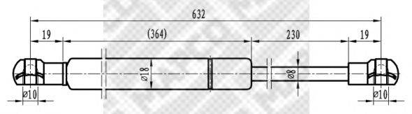 Газовая пружина, крышка багажник MAPCO 91405