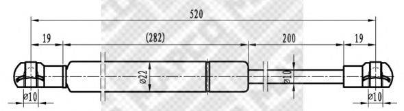 Газовая пружина, крышка багажник MAPCO 91573